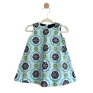 Vintage GAP Blue Green Pink Floral A-Line Dress with Bloomer SET | Girl 3 Month